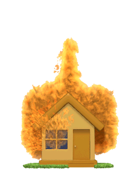 Gif de casa en llamas